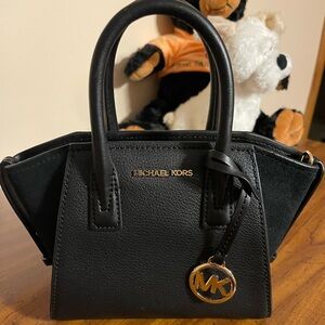 Michael Kors Avril Extra Small Suede Satchel - Black